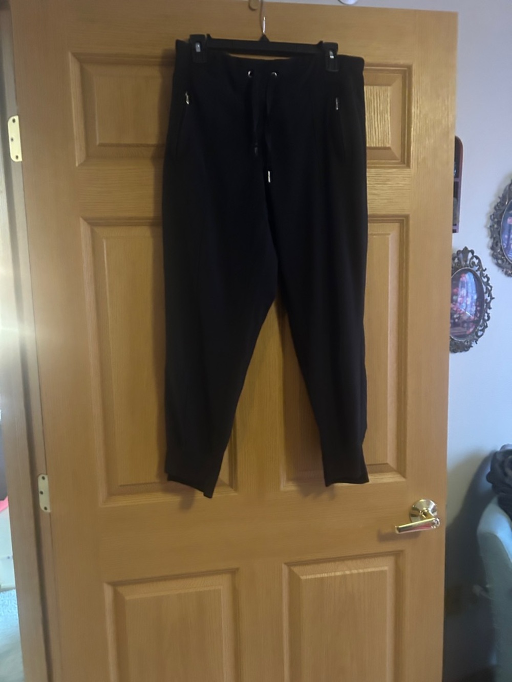 Calvin Klein Black Drawstring Jogger Pants with Zip Pockets